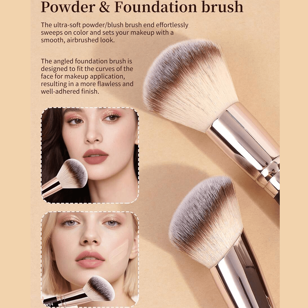 MAANGE 4pcs Professional Double-Headed Makeup Brush Set + 1Pc Velvet Bag Makeup Tools - XOXO cosmetics