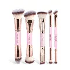 MAANGE 5Pcs Professional Facial Double-Ended Makeup Brush Set Makeup Tools - XOXO cosmetics