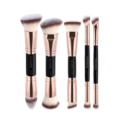 MAANGE 5Pcs Professional Facial Double-Ended Makeup Brush Set Makeup Tools - XOXO cosmetics