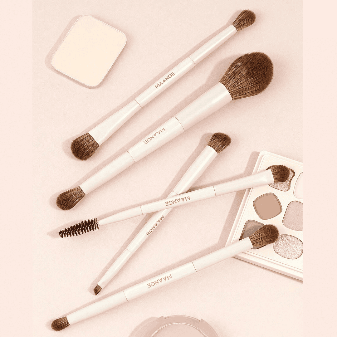 MAANGE 7Pcs Makeup Brushes + 2 Powder Puffs + 1 Makeup Bag Makeup Tools - XOXO cosmetics