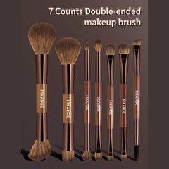 MAANGE 7Pcs Professional Facial Double-Ended Makeup Brush Set Makeup Tools - XOXO cosmetics