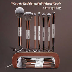 MAANGE 7Pcs Professional Facial Double-Ended Makeup Brush Set Makeup Tools - XOXO cosmetics