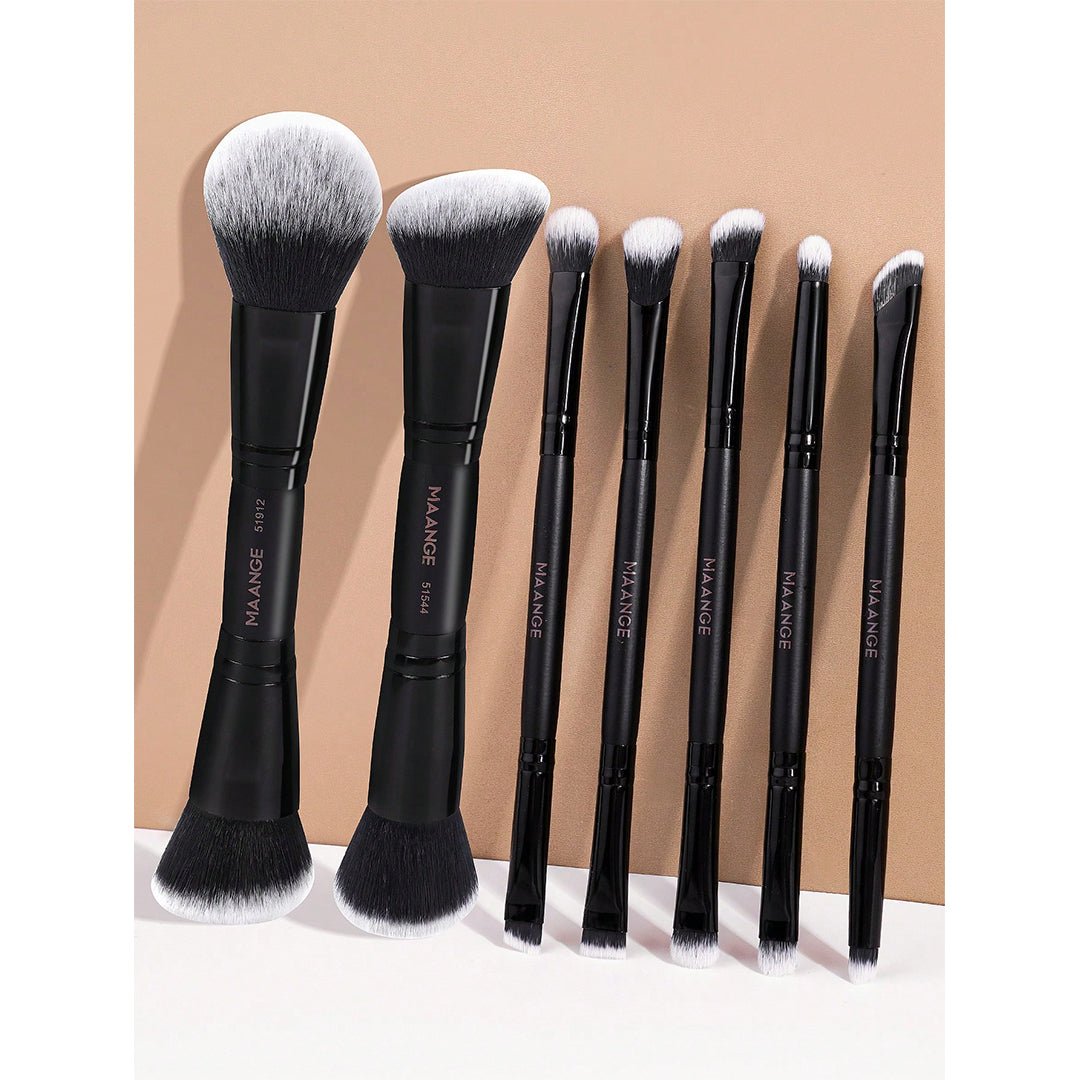 MAANGE 7pcs Professional Aluminum Dual-Ended Makeup Brush Set Makeup Tools - XOXO cosmetics