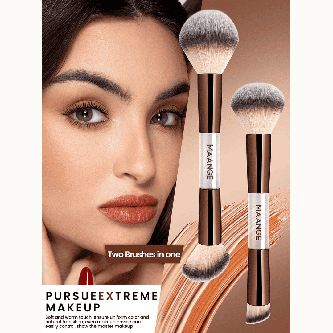 MAANGE 7pcs Professional Dual-Ended Makeup Brush Set + Cosmetics Bag Makeup Tools - XOXO cosmetics