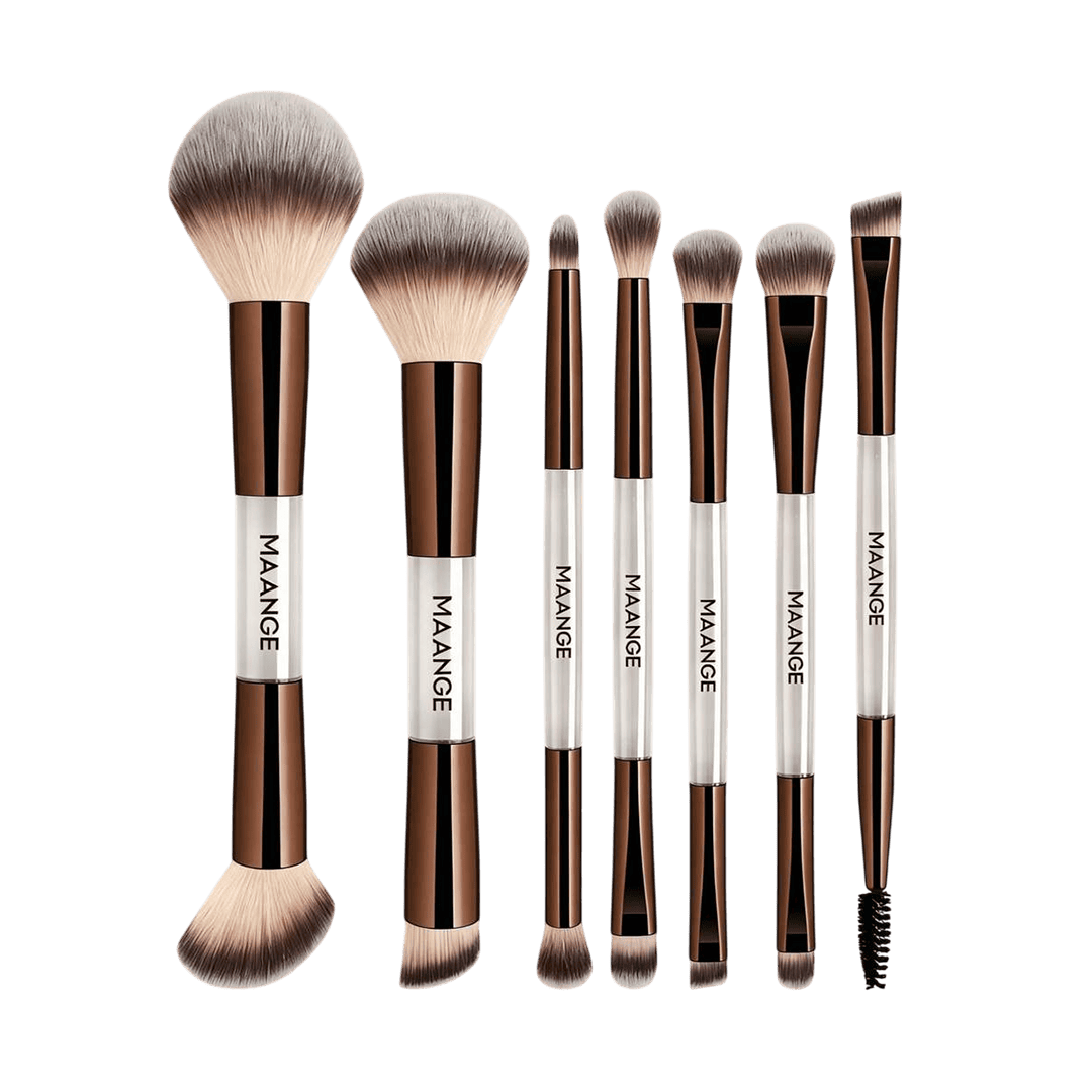 MAANGE 7pcs Professional Dual-Ended Makeup Brush Set Makeup Tools - XOXO cosmetics