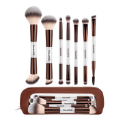 MAANGE 7pcs Professional Dual-Ended Makeup Brush Set + Cosmetics Bag Makeup Tools - XOXO cosmetics