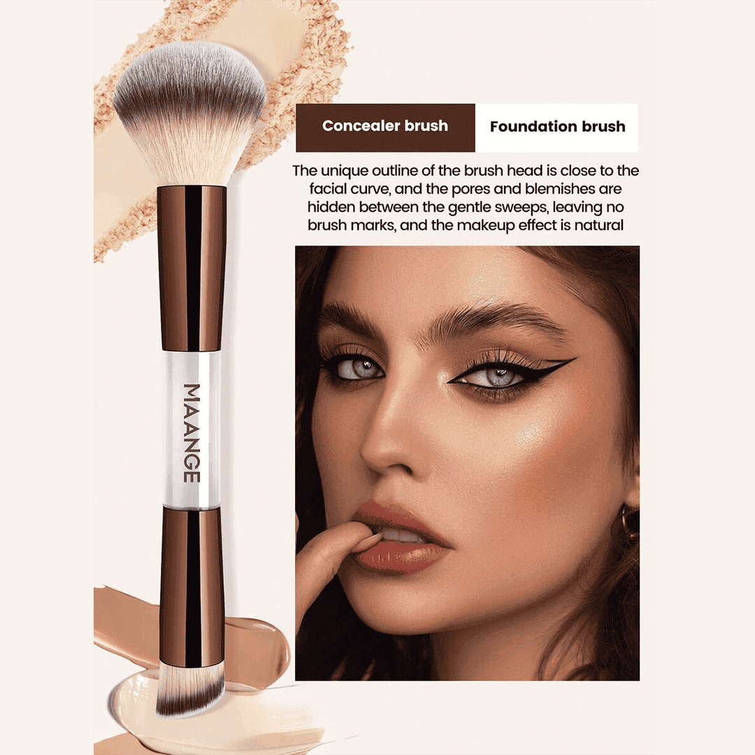 MAANGE 7pcs Professional Dual-Ended Makeup Brush Set + Cosmetics Bag Makeup Tools - XOXO cosmetics