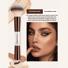 MAANGE 7pcs Professional Dual-Ended Makeup Brush Set + Cosmetics Bag Makeup Tools - XOXO cosmetics