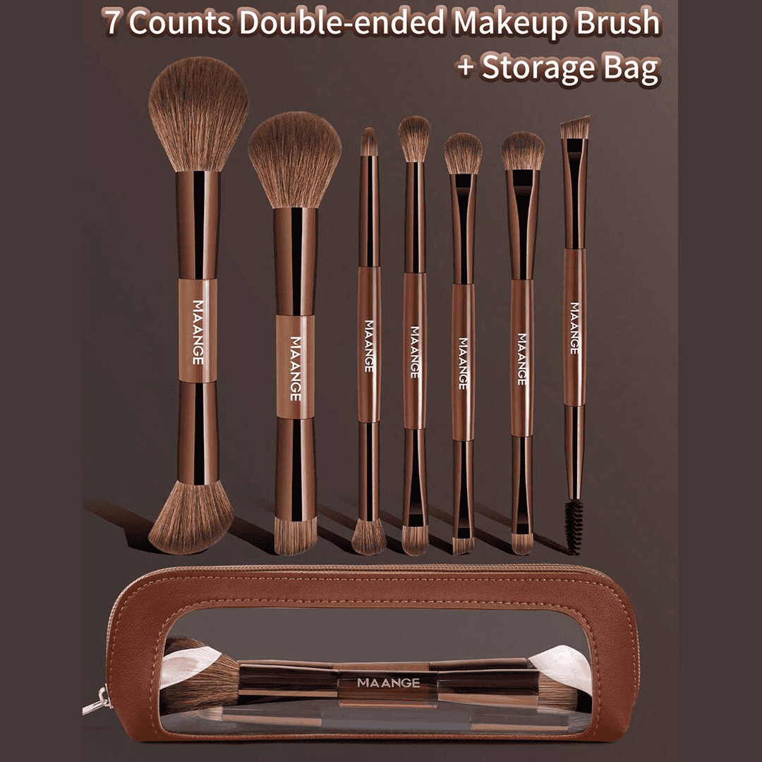 MAANGE 7pcs Soft Dual-Ended Multi-Functional Makeup Brush Set Makeup Tools - XOXO cosmetics