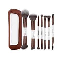 MAANGE 7pcs Soft Dual-Ended Multi-Functional Makeup Brush Set + Cosmetics Bag Makeup Tools - XOXO cosmetics