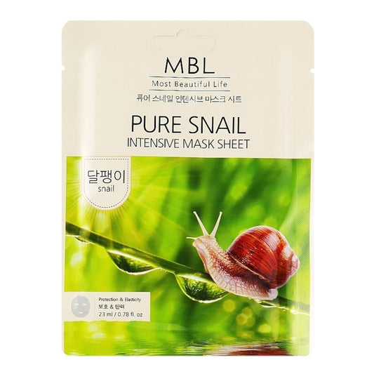 MBL Pure Snail Protection & Elasticity Intensive Mask Sheet Face Mask - XOXO cosmetics