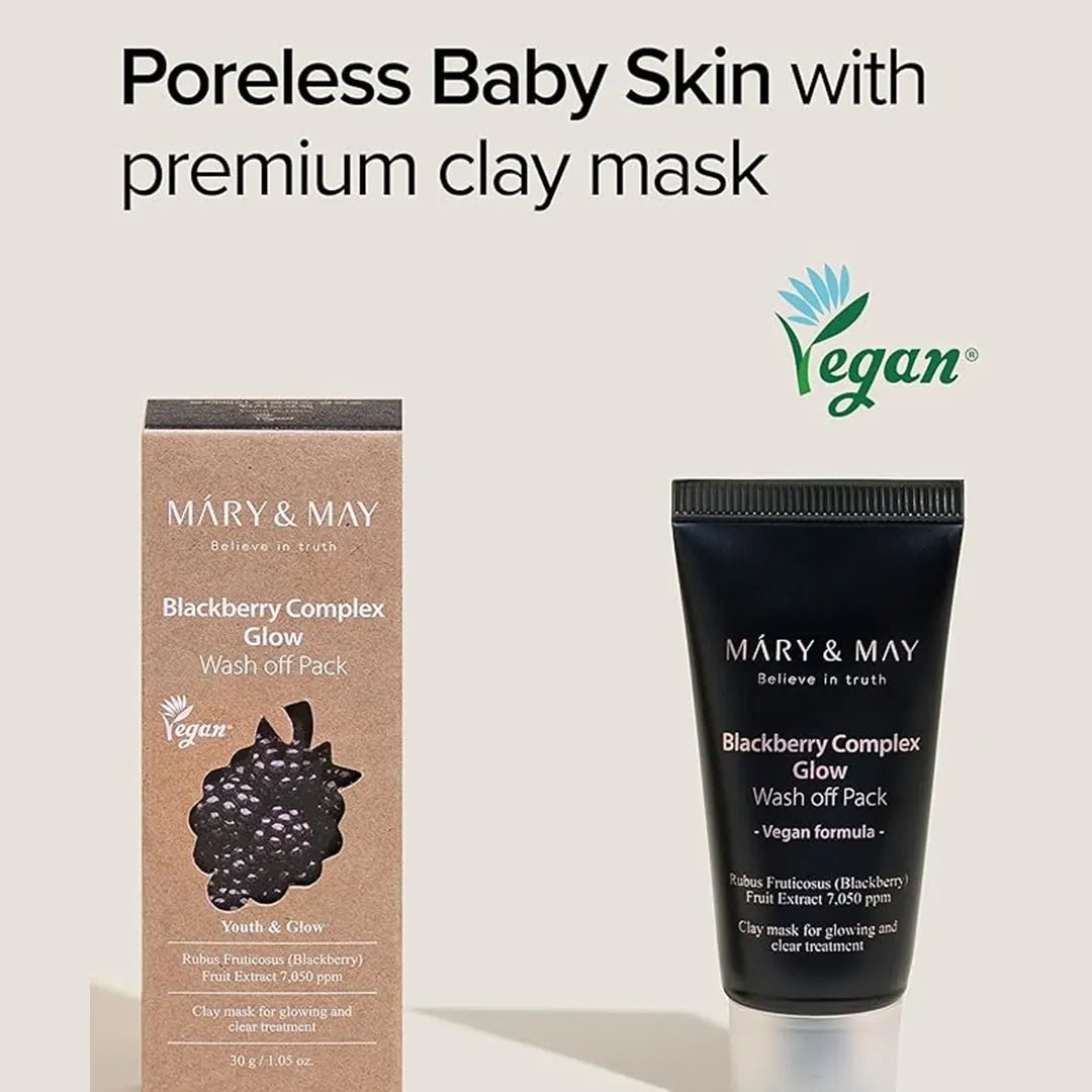 Mary & May Vegan Blackberry Complex Glow Wash Off Pack - 30g Skin Care Masks & Peels - XOXO cosmetics