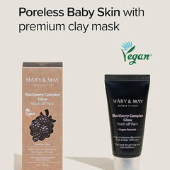 Mary & May Vegan Blackberry Complex Glow Wash Off Pack - 30g Skin Care Masks & Peels - XOXO cosmetics