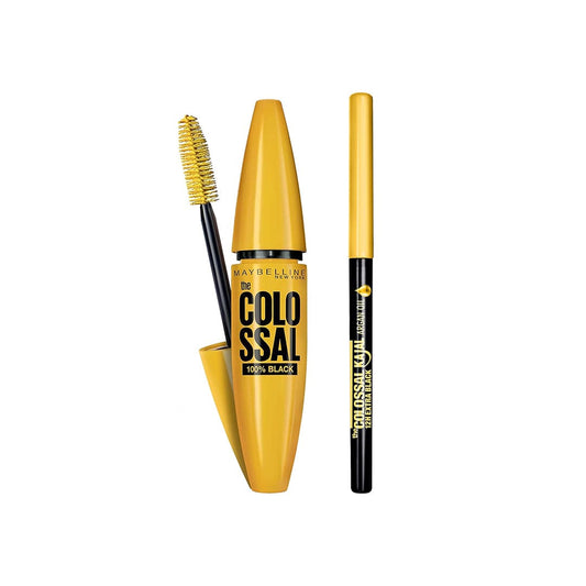 Maybelline Special Offer - The Colossal 100% Black Mascara + The Colossal Kajal Argan Oil Mascara Set - XOXO cosmetics