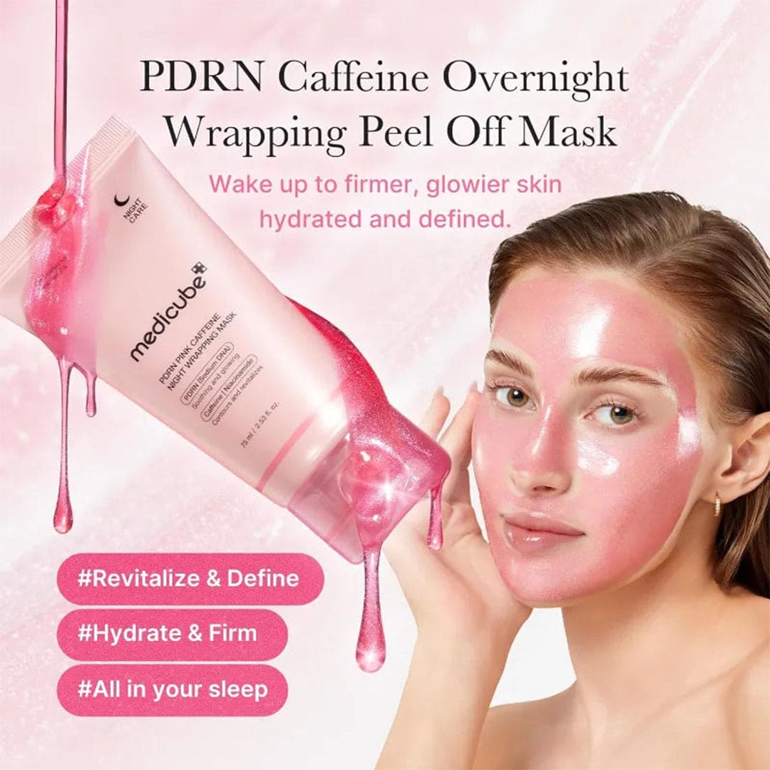 Medicube PDRN Pink Caffeine Night Wrapping Mask - 75ml Face Mask - XOXO cosmetics
