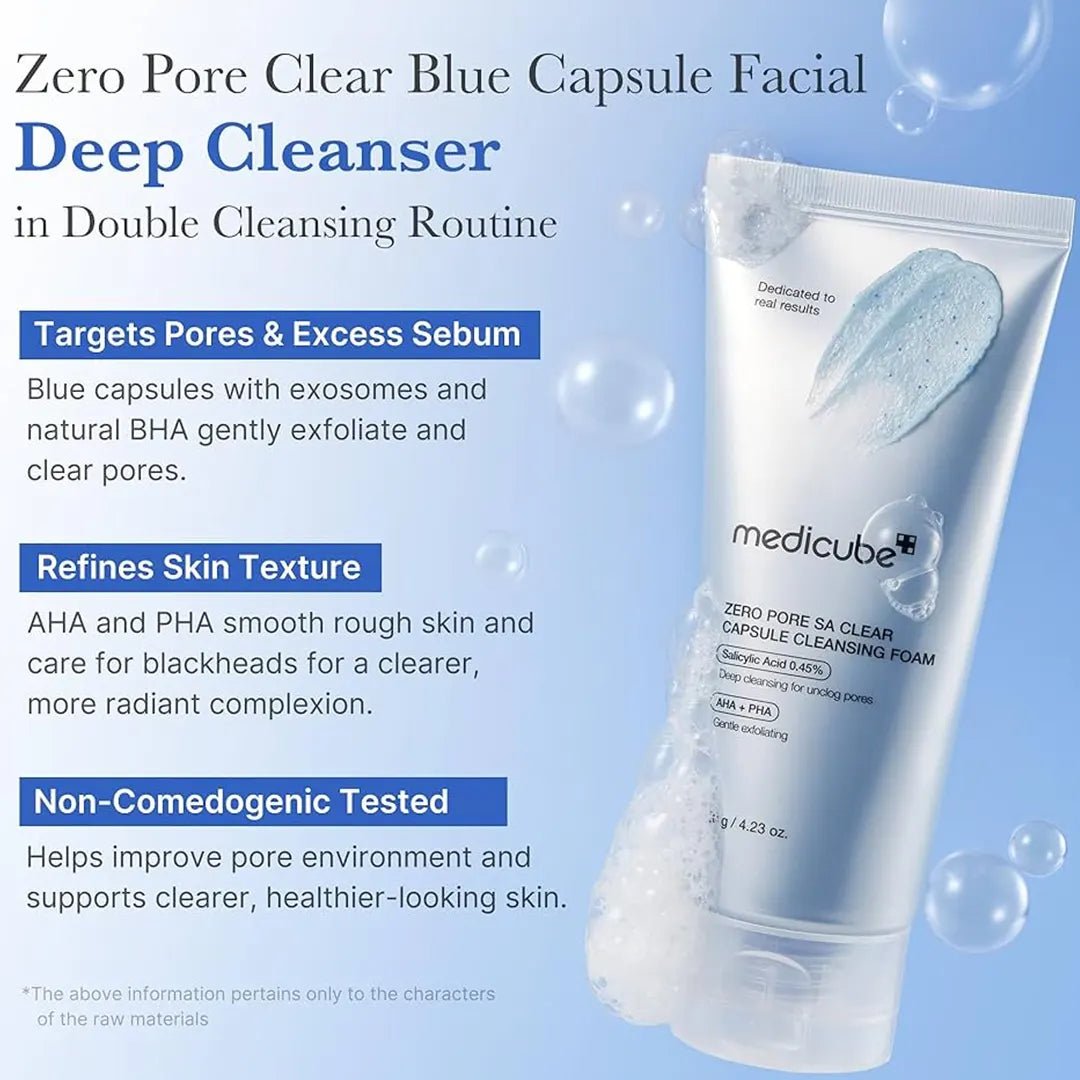 Medicube Zero Pore Sa Clear Capsule Cleansing Foam - 120g Cleanser - XOXO cosmetics