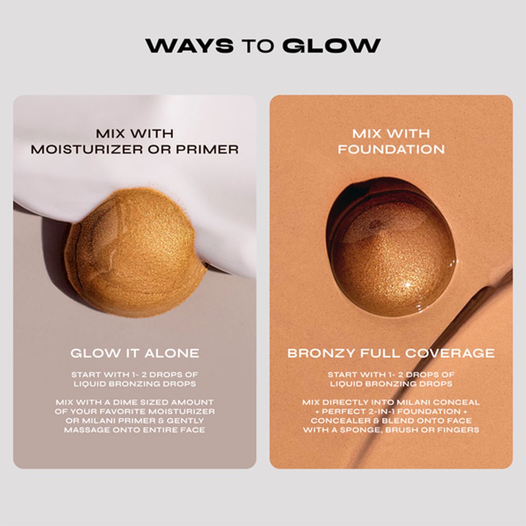 Milani Conceal + Perfect Sun Kissed Liquid Bronzing Drops Bronzer - XOXO cosmetics