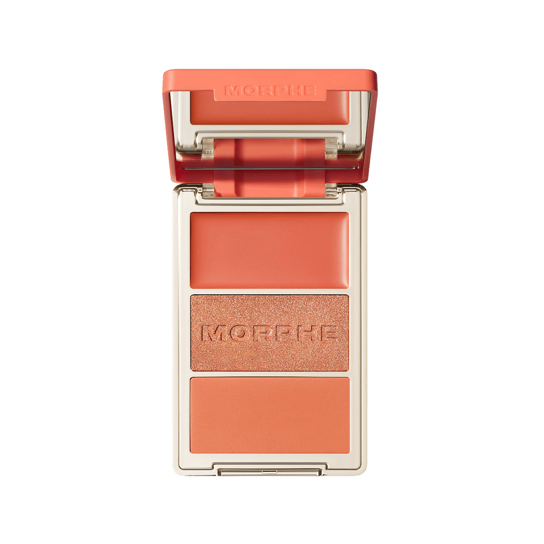 Morphe Cheek Thrills Multi-Finish Face Trio Face Palette - XOXO cosmetics