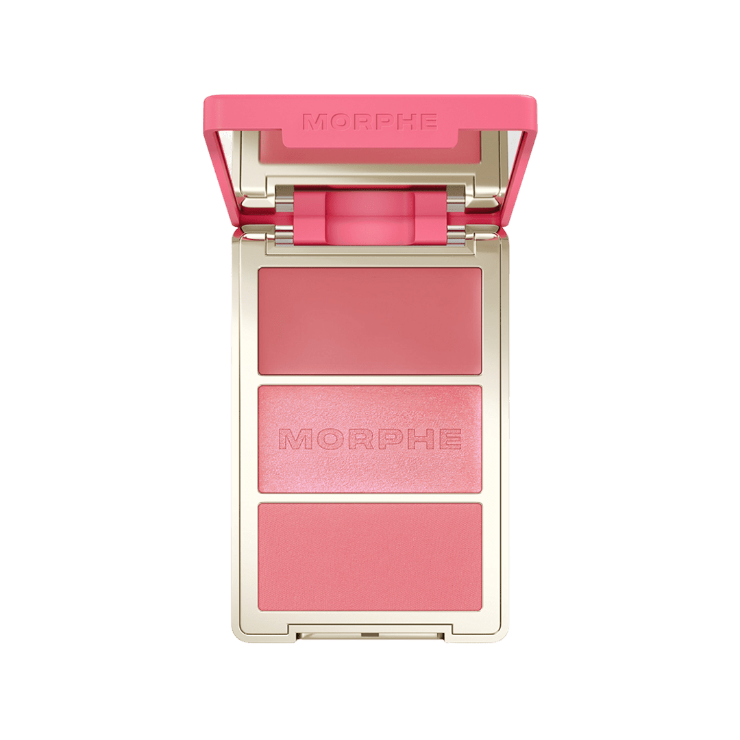 Morphe Cheek Thrills Multi-Finish Face Trio Face Palette - XOXO cosmetics
