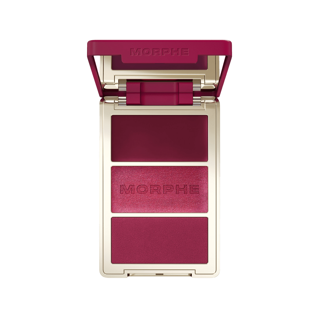 Morphe Cheek Thrills Multi-Finish Face Trio Face Palette - XOXO cosmetics