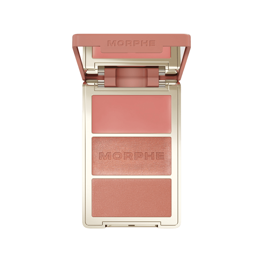 Morphe Cheek Thrills Multi-Finish Face Trio Face Palette - XOXO cosmetics