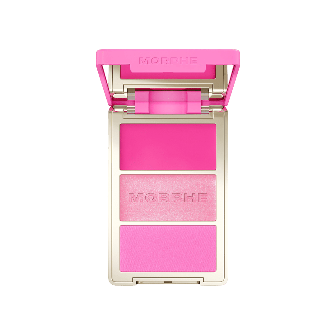 Morphe Cheek Thrills Multi-Finish Face Trio Face Palette - XOXO cosmetics