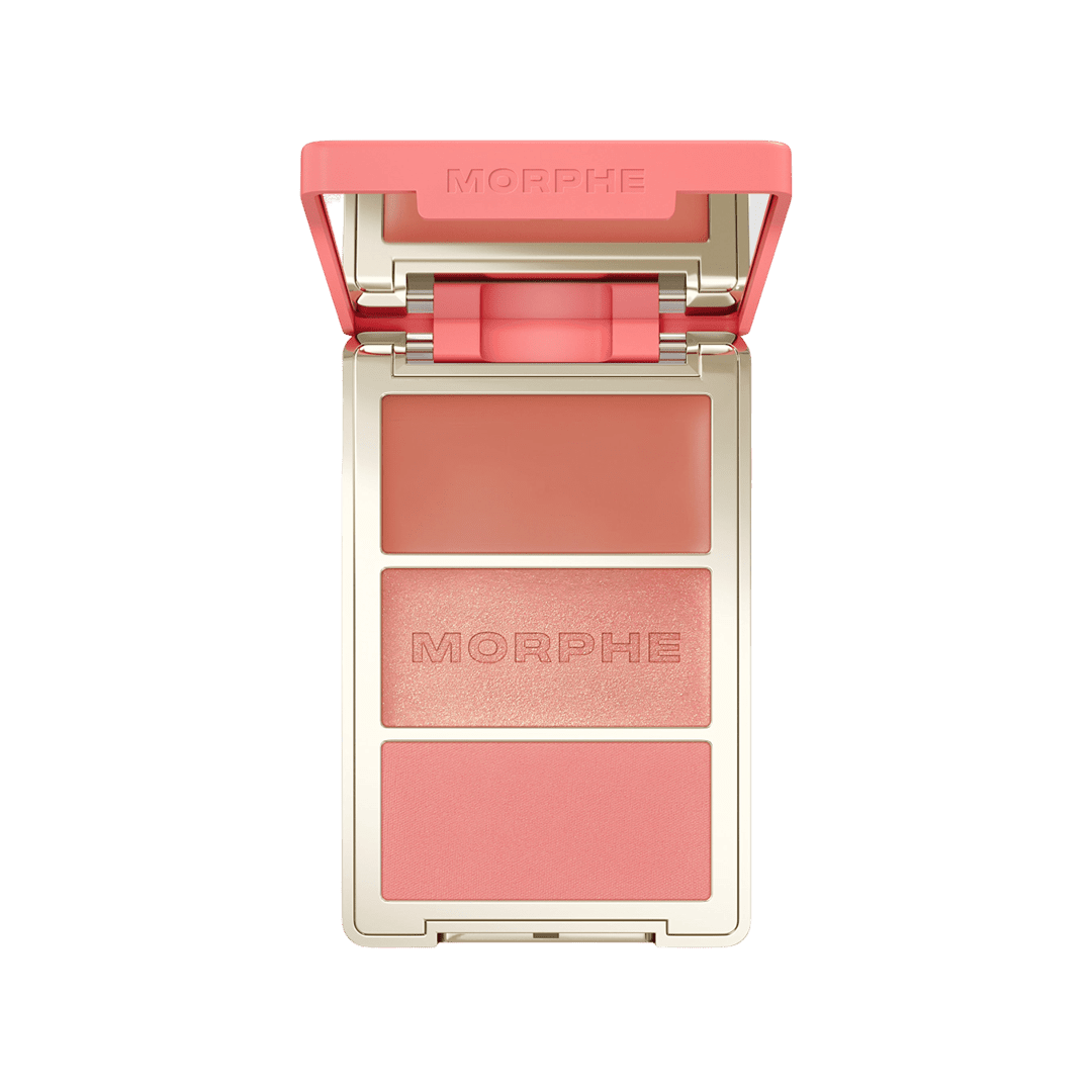 Morphe Cheek Thrills Multi-Finish Face Trio Face Palette - XOXO cosmetics