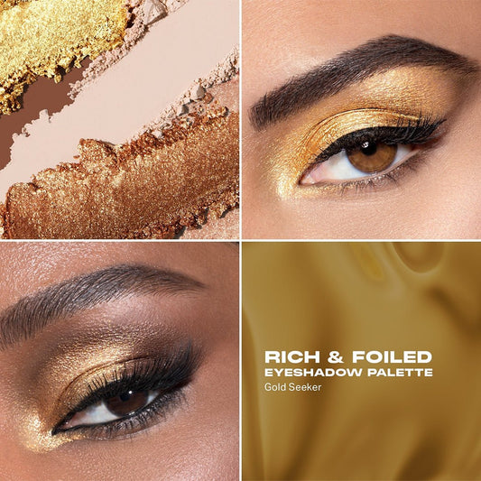 Morphe Rich & Foiled Artistry Palette - Gold Seeker Eyeshadow - XOXO cosmetics