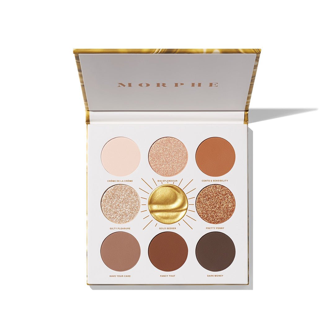 Morphe Rich & Foiled Artistry Palette - Gold Seeker Eyeshadow - XOXO cosmetics