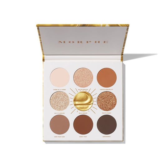 Morphe Rich & Foiled Artistry Palette - Gold Seeker Eyeshadow - XOXO cosmetics