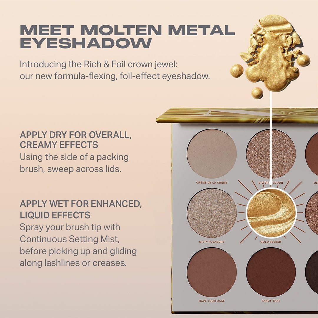 Morphe Rich & Foiled Artistry Palette - Gold Seeker Eyeshadow - XOXO cosmetics