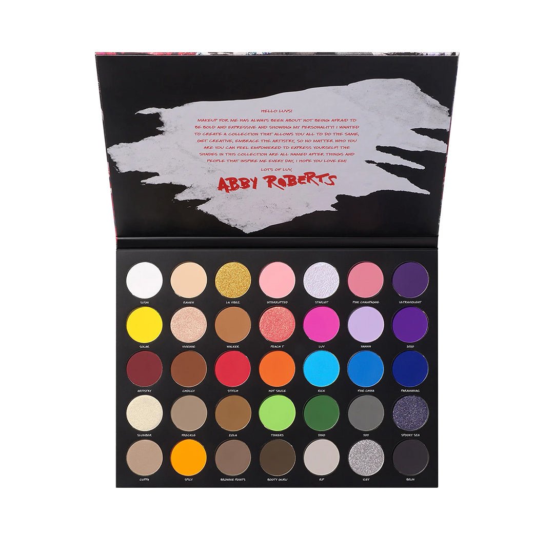 Morphe X Abby Roberts 35-Pan Artistry Palette Eyeshadow - XOXO cosmetics