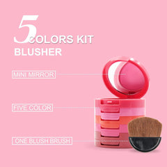 Music Flower 5 Color Face Blusher Powder Blusher - XOXO cosmetics