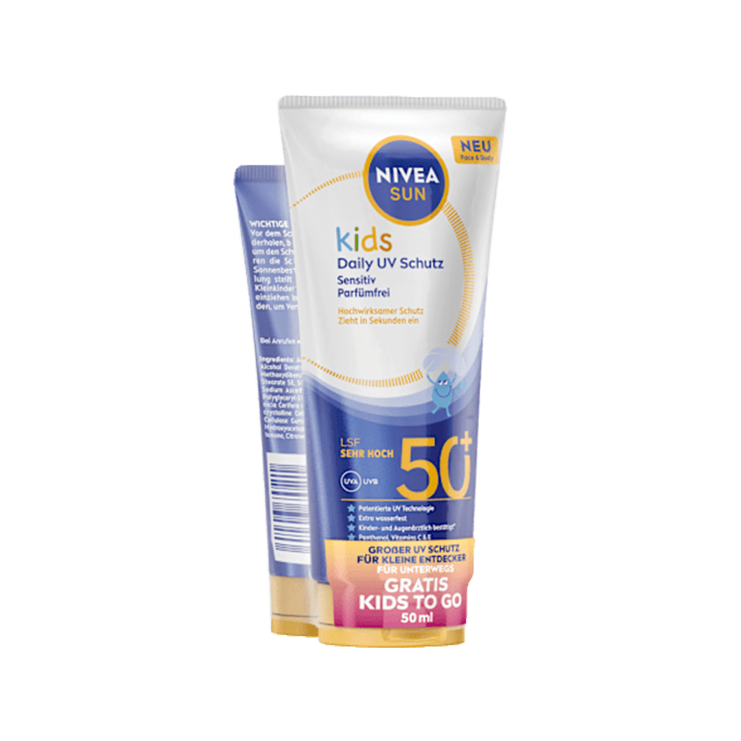 NIVEA SUN Kids Daily UV Protect SPF 50+ + Sunscreen To Go SPF 30 Kids Sun Care - XOXO cosmetics