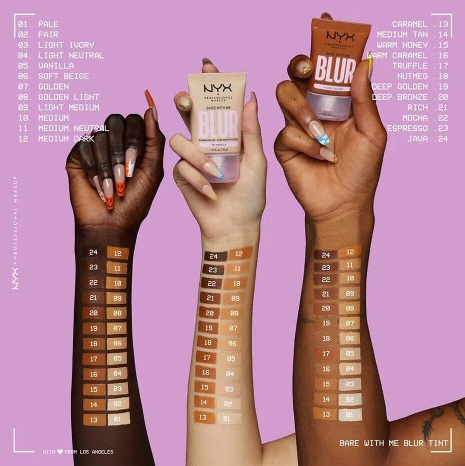 NYX Bare With Me Blur Tint Foundation BB & CC Cream - XOXO cosmetics