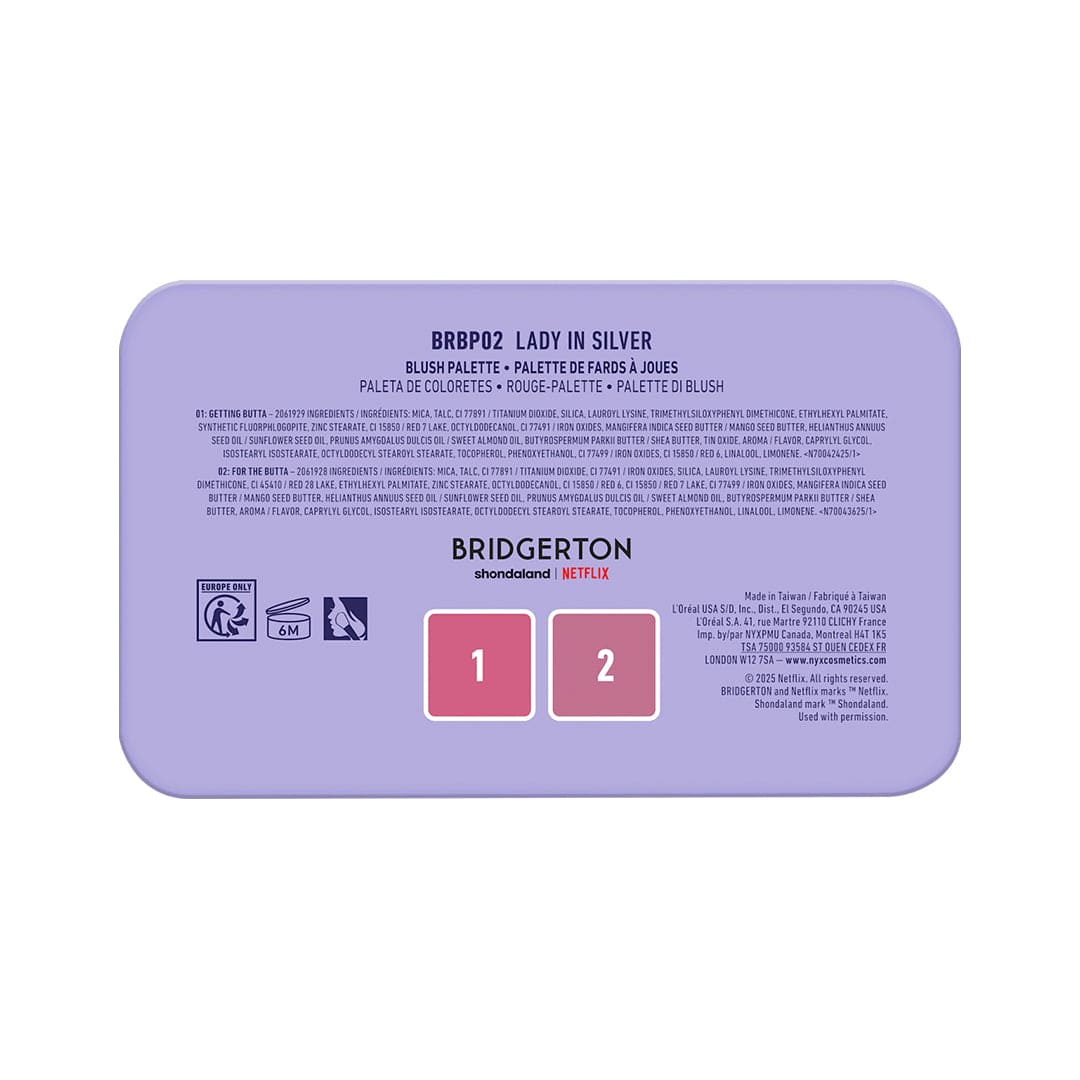 NYX Bridgerton Royal Blush Palette - Lady In Silver Blush Palette - XOXO cosmetics