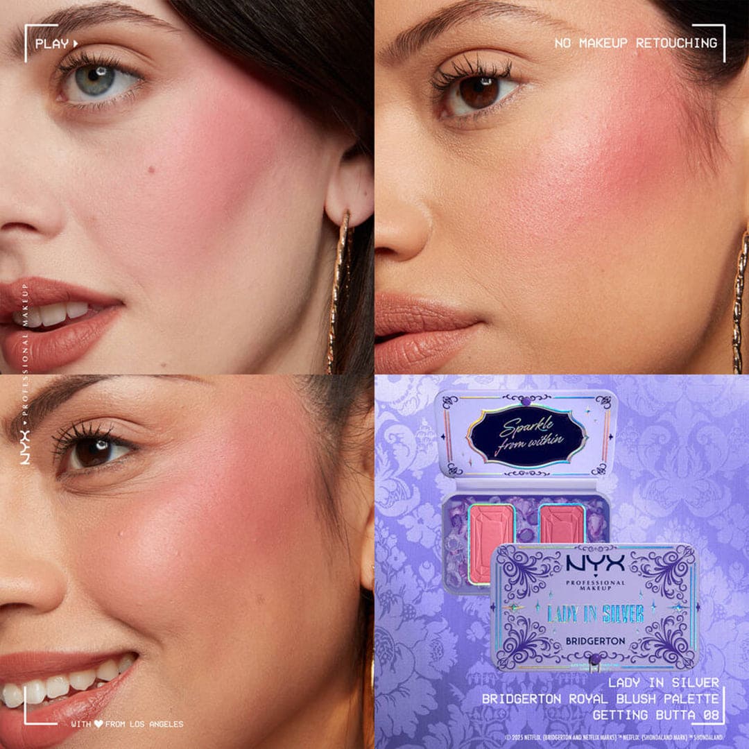 NYX Bridgerton Royal Blush Palette - Lady In Silver Blush Palette - XOXO cosmetics
