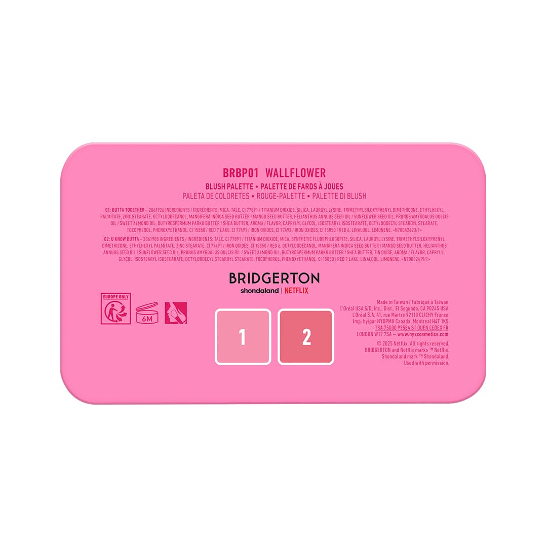 NYX Bridgerton Royal Blush Palette - WallFlower Blush Palette - XOXO cosmetics
