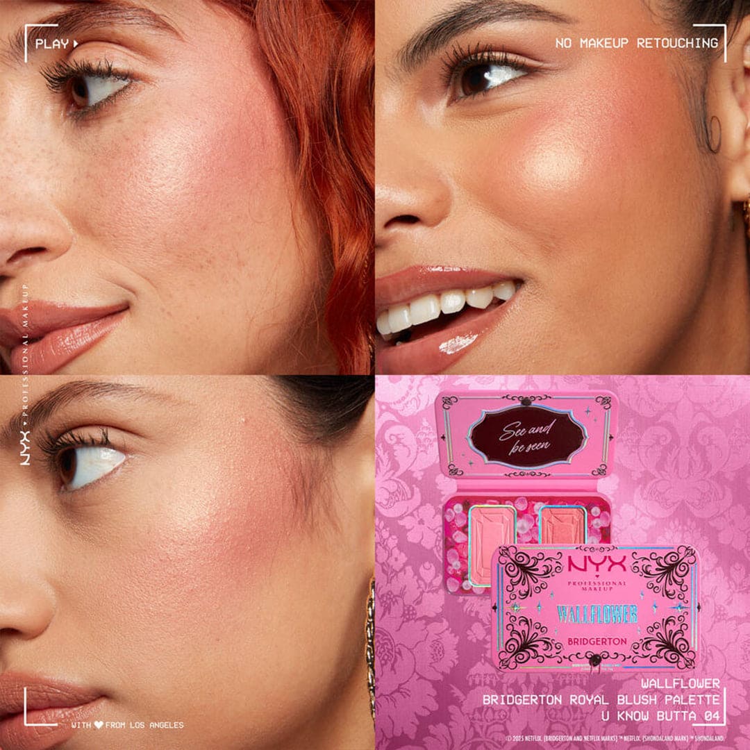 NYX Bridgerton Royal Blush Palette - WallFlower Blush Palette - XOXO cosmetics