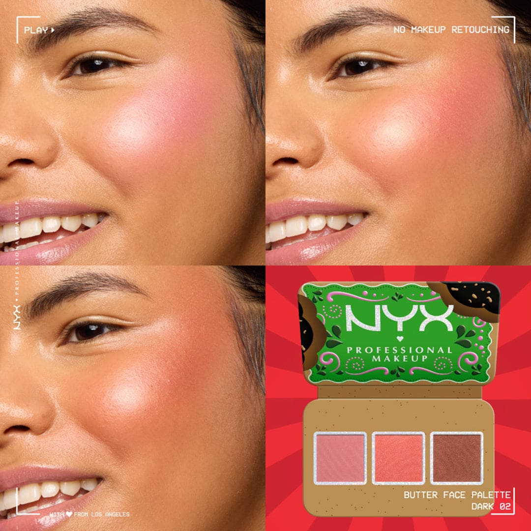 NYX Buttermelt Face Palette Blush And Bronzer Duo - 02 Dark Blusher - XOXO cosmetics