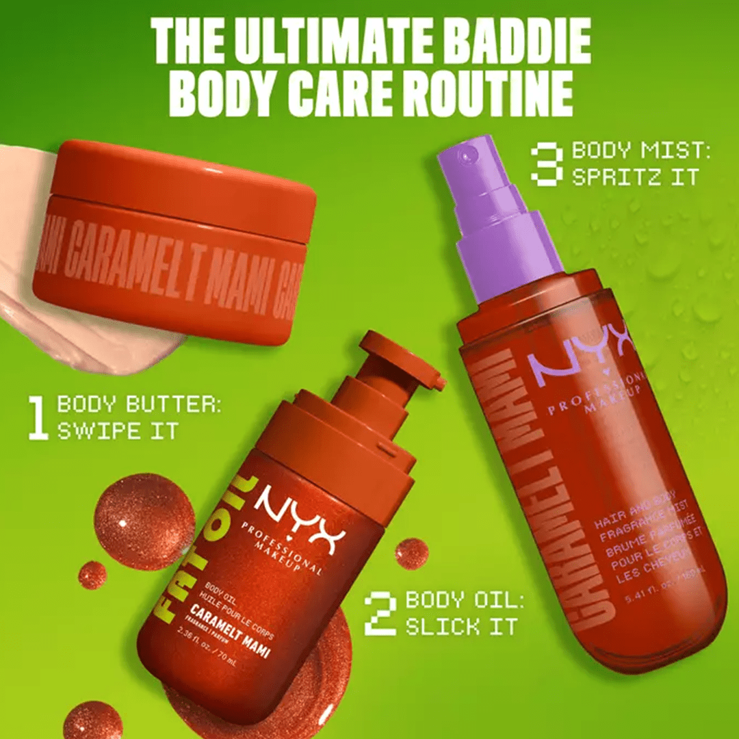 NYX Fat Oil Body Oil - Caramelt Mami - 70ml Body Oil - XOXO cosmetics