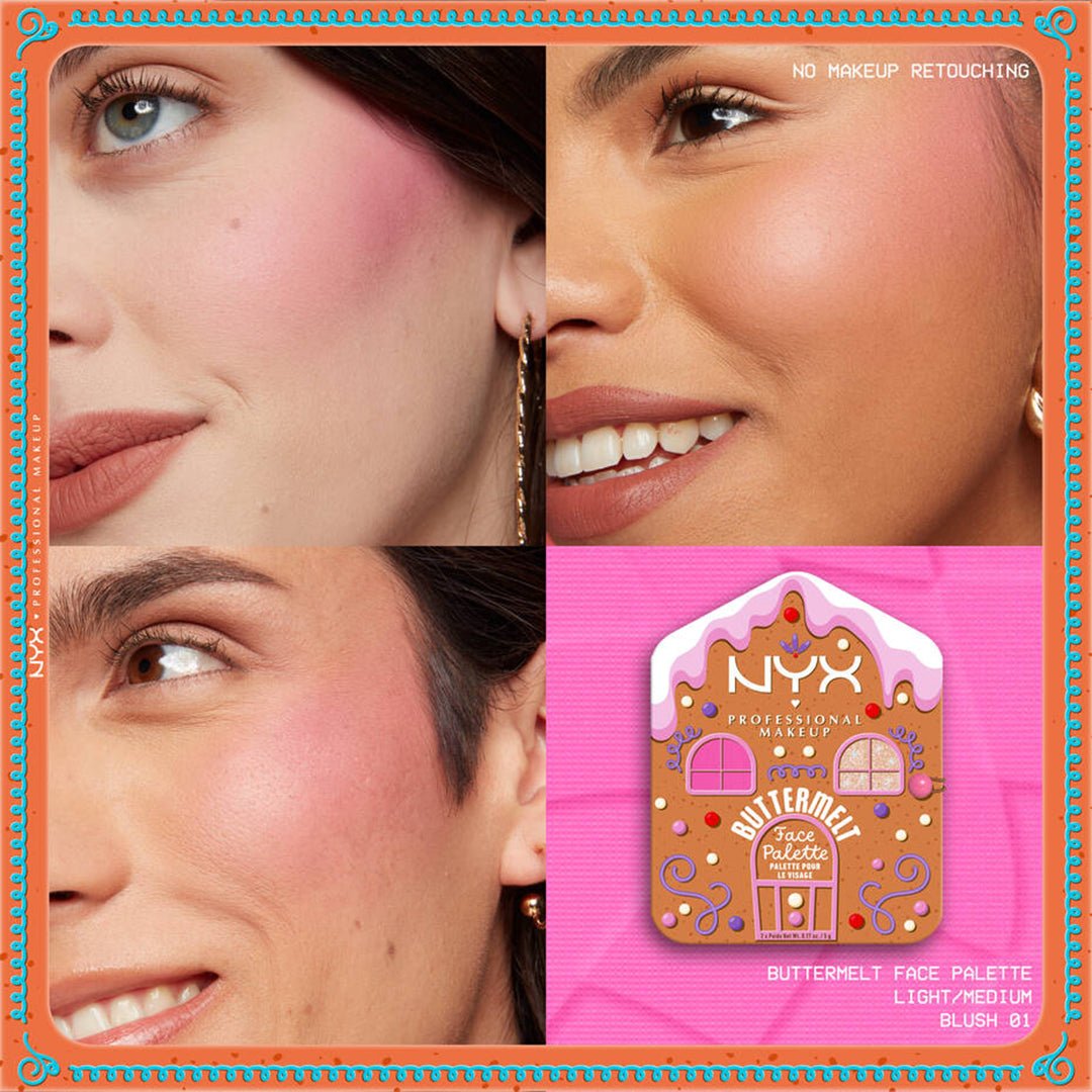 NYX Holiday Buttermelt Face Palette - 01 Mulled & Merry Face Palette - XOXO cosmetics