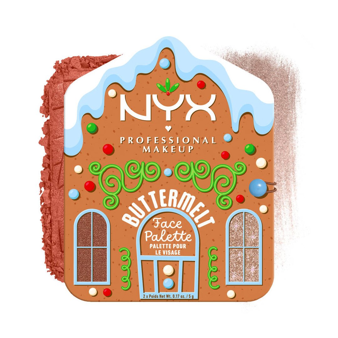 NYX Holiday Buttermelt Face Palette - 02 Cocoa And Spice Face Palette - XOXO cosmetics