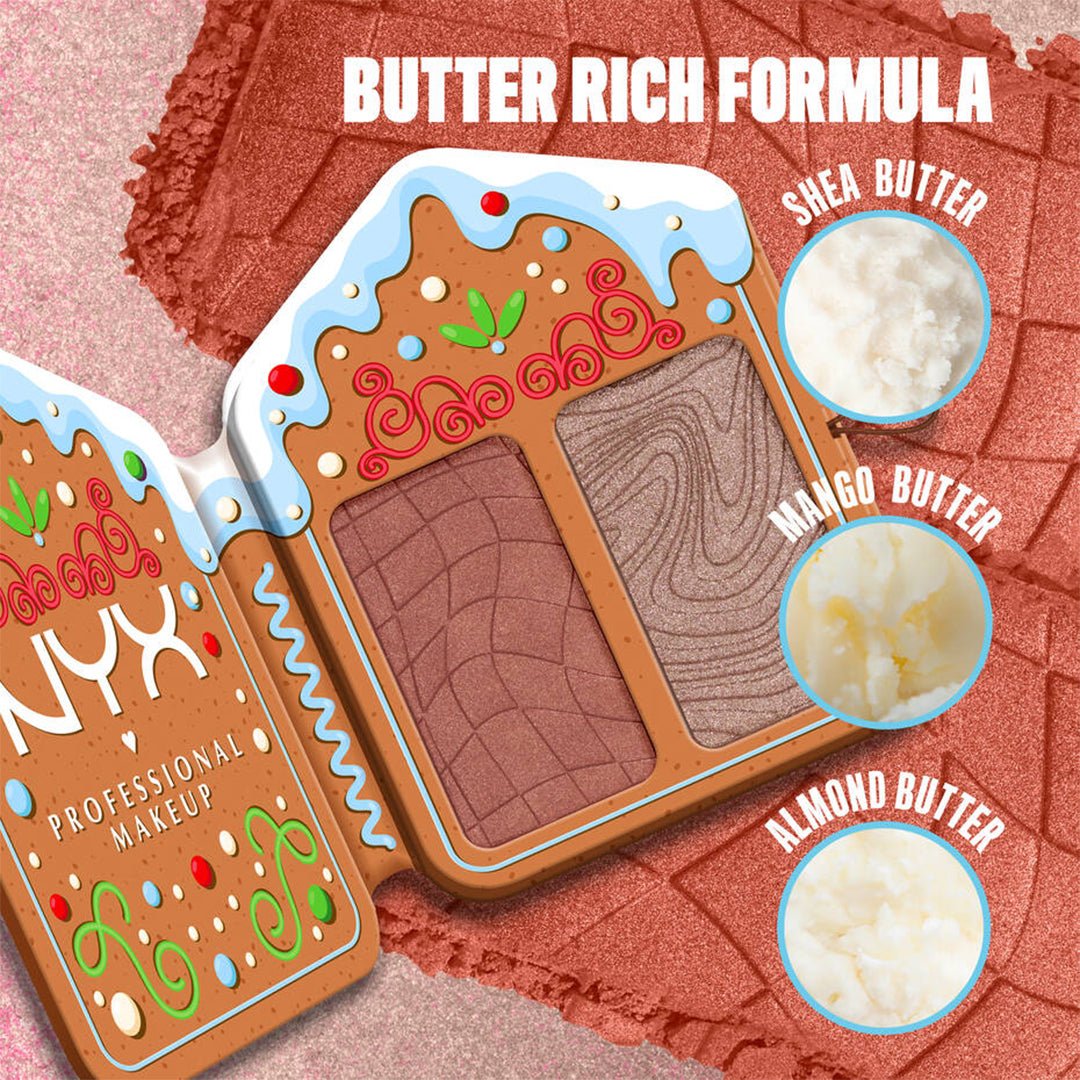 NYX Holiday Buttermelt Face Palette - 02 Cocoa And Spice Face Palette - XOXO cosmetics