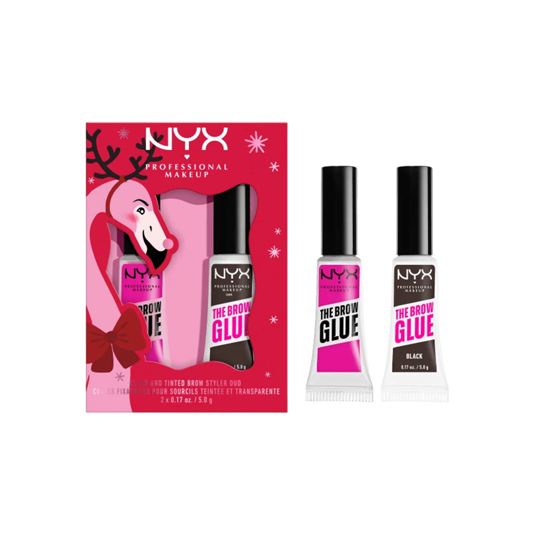 NYX The Brow Glue Duo Clear & Black Eyebrow - XOXO cosmetics