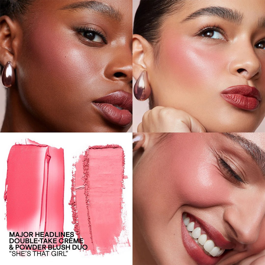 Patrick Ta Double-Take Creme & Powder Blush Mini Size - She's That Girl Blush - XOXO cosmetics