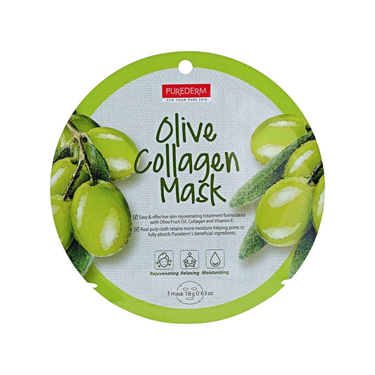 Purederm Collagen Olive Sheet Mask Face Mask - XOXO cosmetics