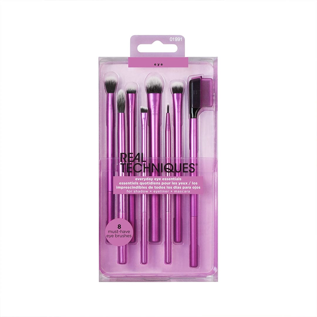 Real Techniques Everyday Eye Essentials - 8 Must-Have Eye Brushes Makeup Tools - XOXO cosmetics