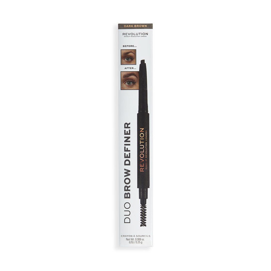 Revolution Duo Brow Definer - Dark Brown Eyebrow - XOXO cosmetics