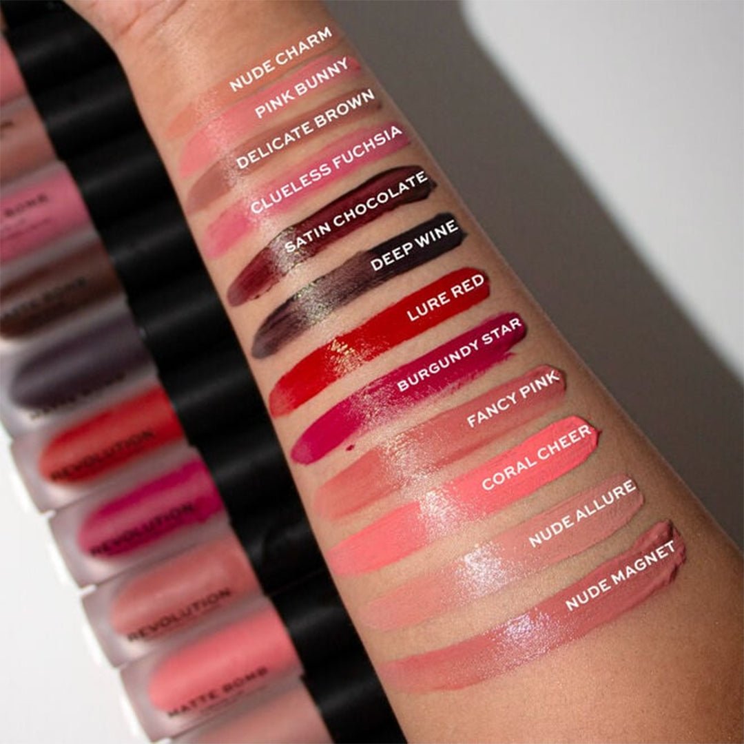 Revolution Matte Bomb Liquid Lip - Lure Red Liquid Lipstick - XOXO cosmetics